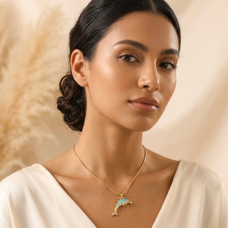 Azure Dolphin Necklace - Image 3