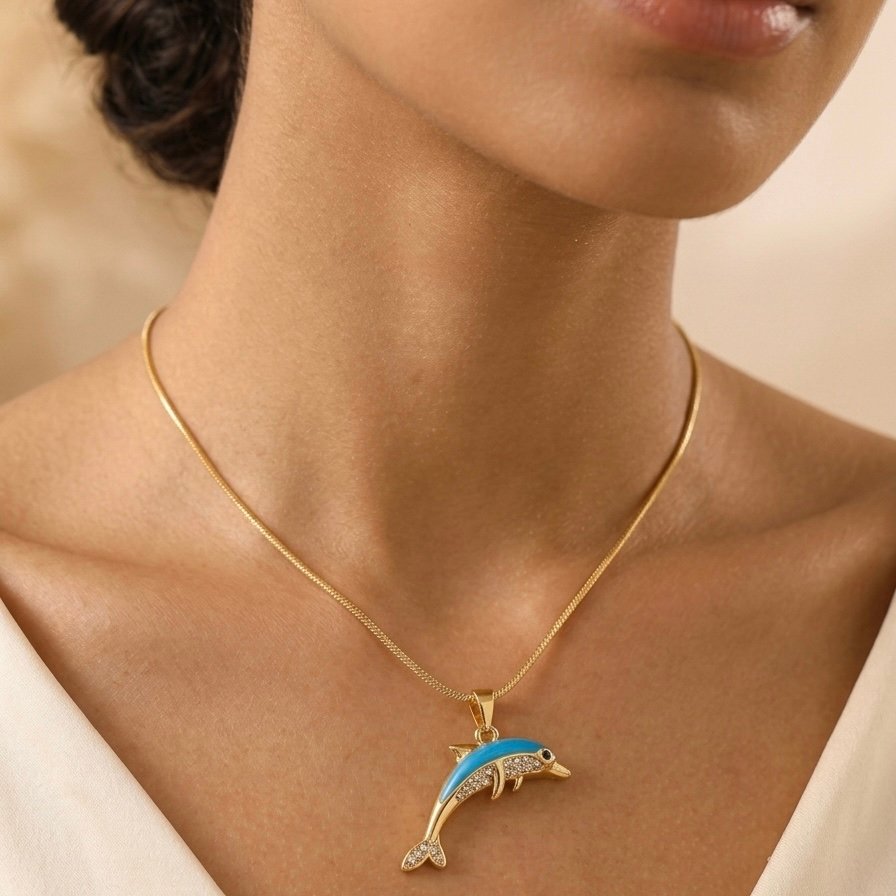 Azure Dolphin Necklace - Image 2