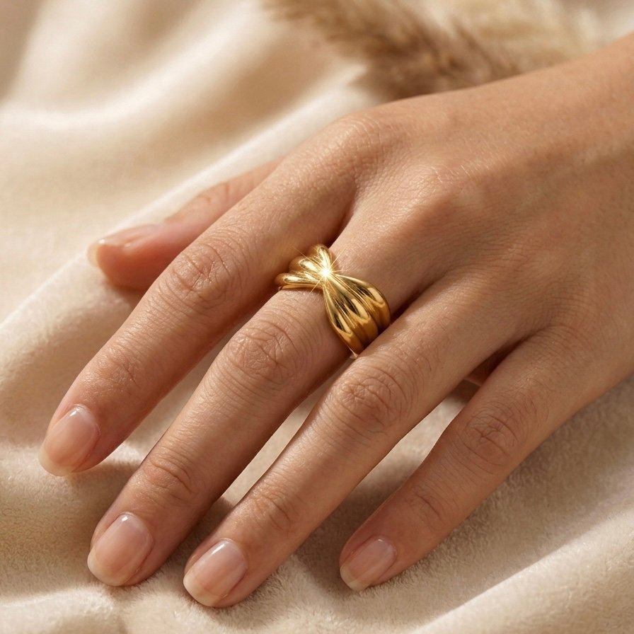 Golden Wave Ring - Image 2